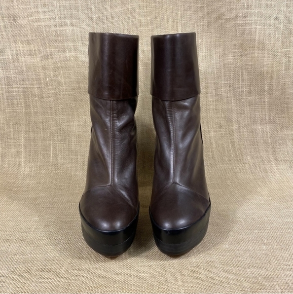 Rag & Bone CHOCOLATE BROWN LEATHER BOOTIES - Picture 4 of 9